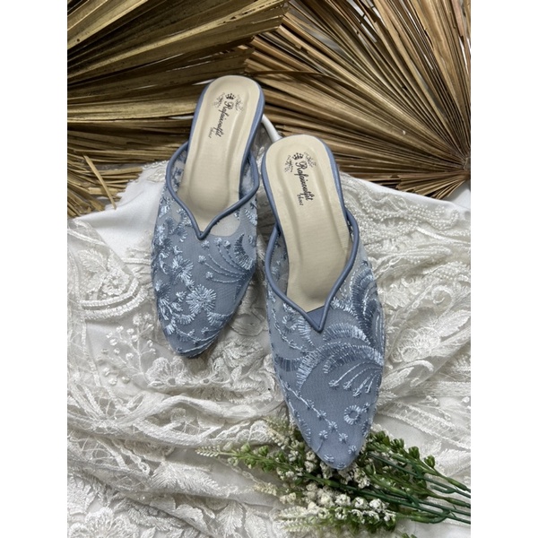 Jual sepatu wanita yasmika iceblue tnggi 5cm kaca | Shopee Indonesia
