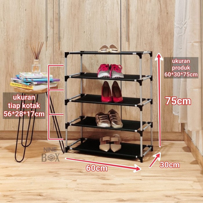 Jual Rak Sepatu polos Keren Rangka 4 SUSUN multifungsi Lipat Transparan ...