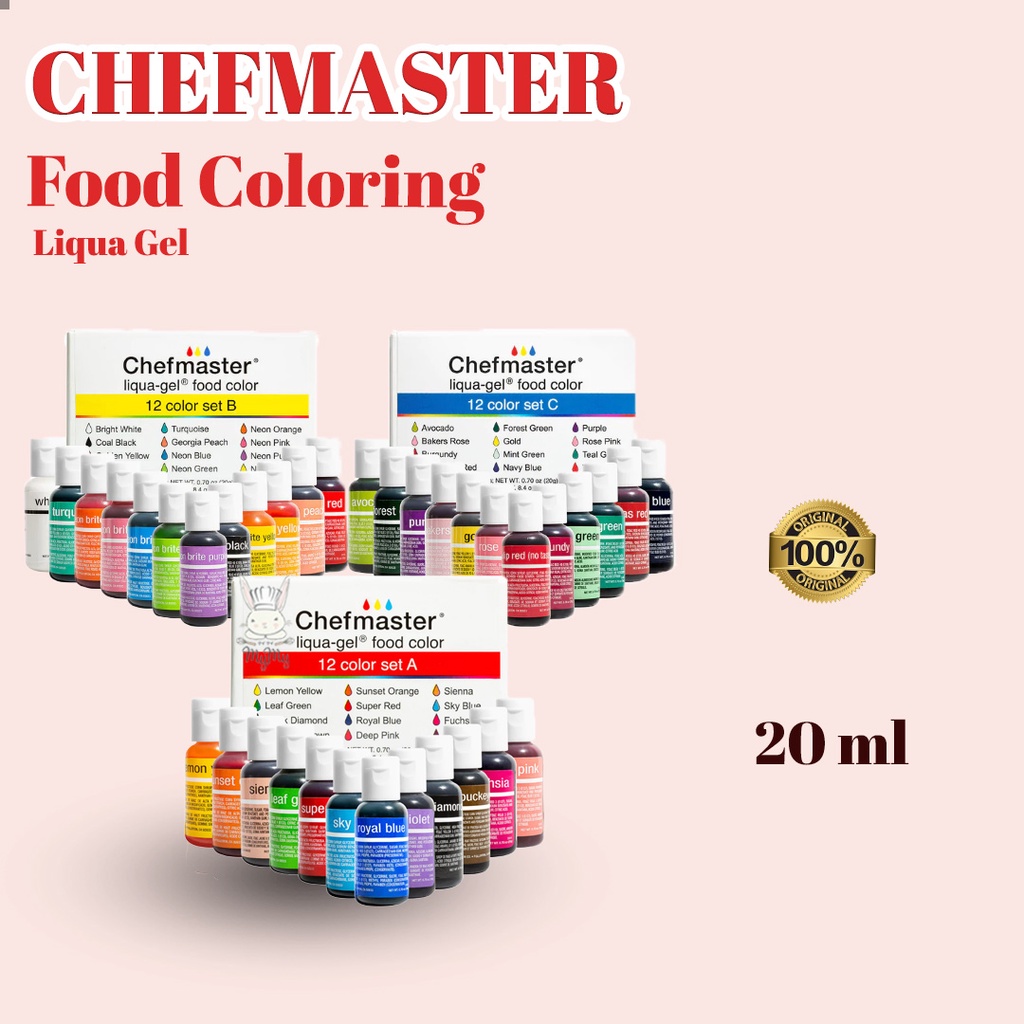 Jual Chefmaster Food Coloring Pewarna Makanan all color 20 ml | Shopee