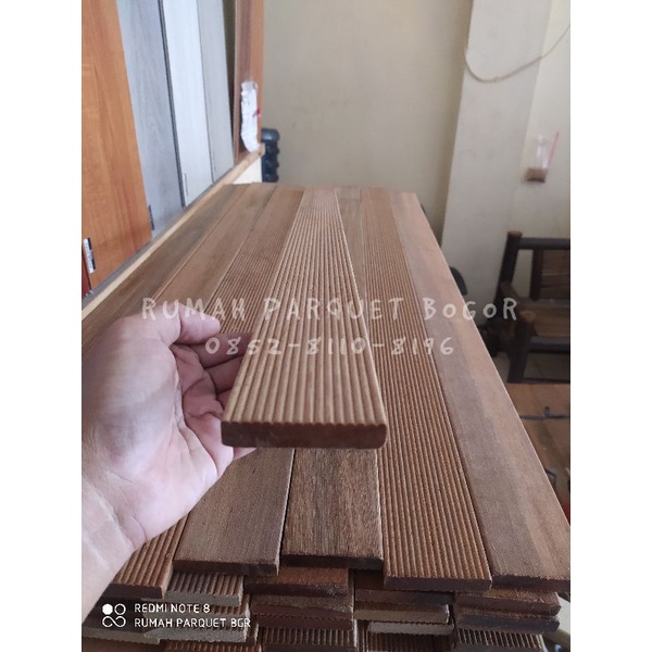 Jual Decking Kayu Bengkirai 100cm Batangan Papan Lantai Dan Pagar Minimalis Bangkirei Murah 