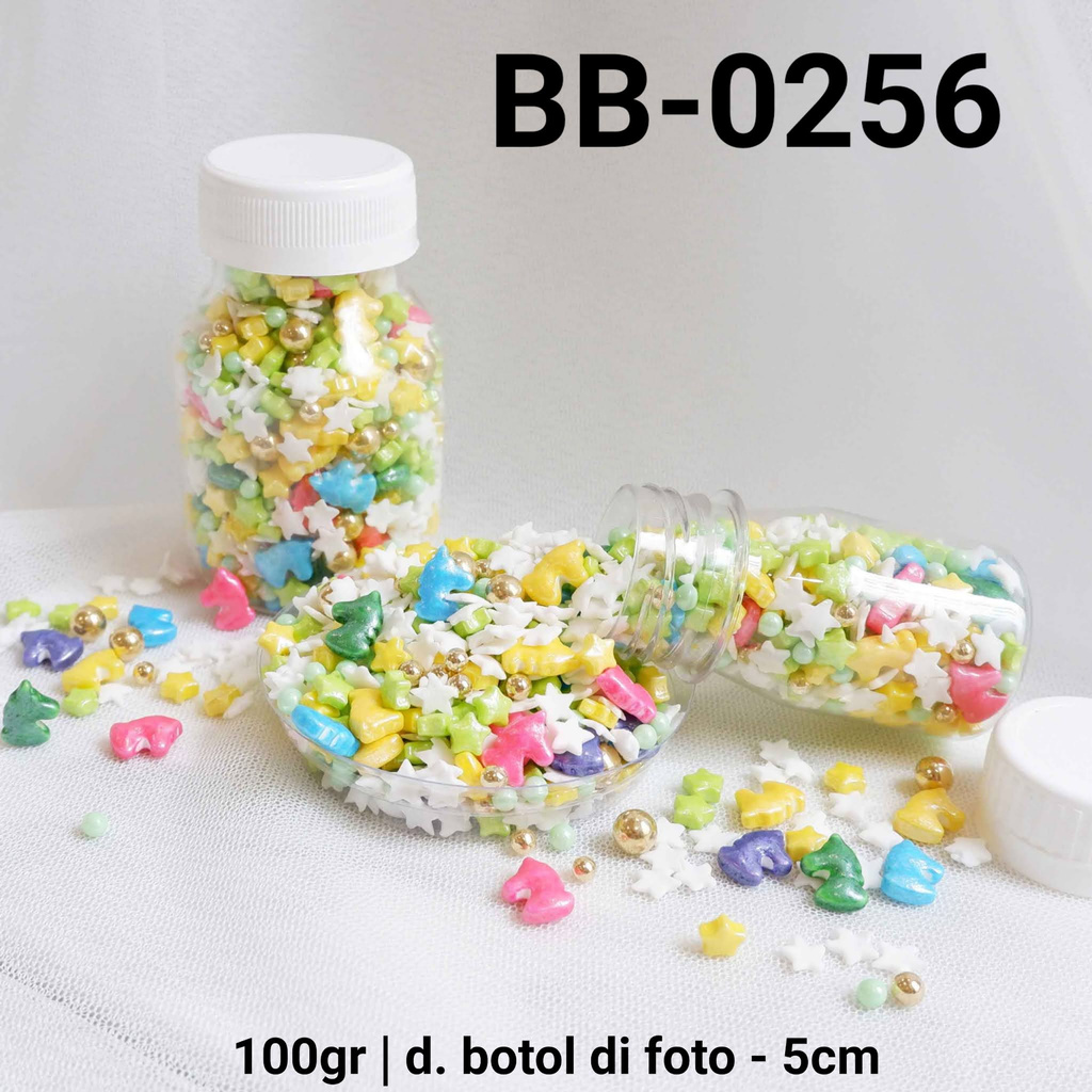 Jual BB-0256 Sprinkles sprinkle springkel 100gr unicorn bintang hijau ...