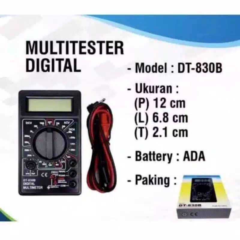 Jual MULTIMETER AVOMETER MULTITESTER DIGITAL DT830B DT830B Shopee Indonesia