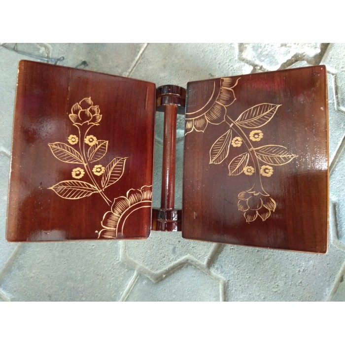 Jual REKAL UKIR BUNGA TEMPAT MEJA BACA KITAB SUCI & AL-QURAN KAYU JATI ...