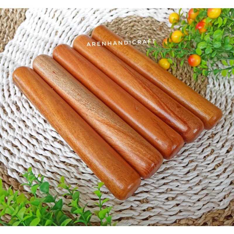 Jual ARENHANDICRAFT Roling pin kayu mahoni 25cm | Shopee Indonesia