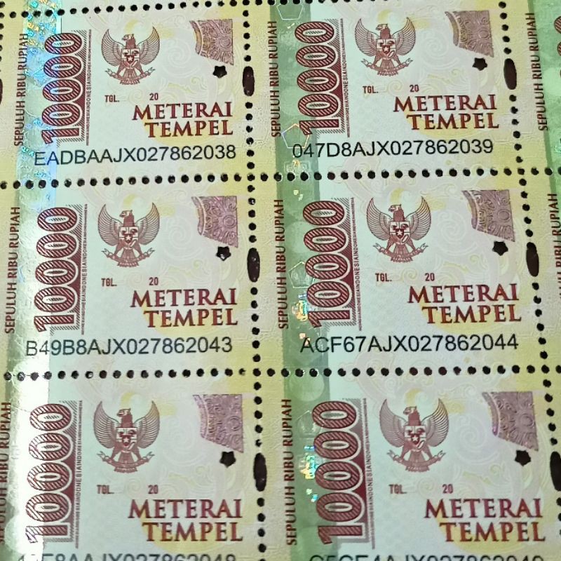 Jual Materai Enam Ribu & Materai Tiga Ribu (Materai Rp 6rb / Materai Rp ...