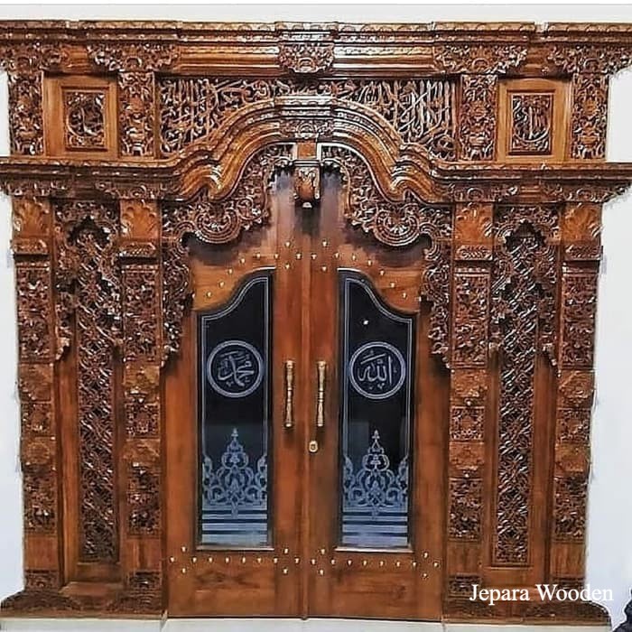 Jual Pintu Gebyok Kaligrafi Meter Ukir Kayu Jati Masjid Kusen Jendela Toko Jw Shopee Indonesia