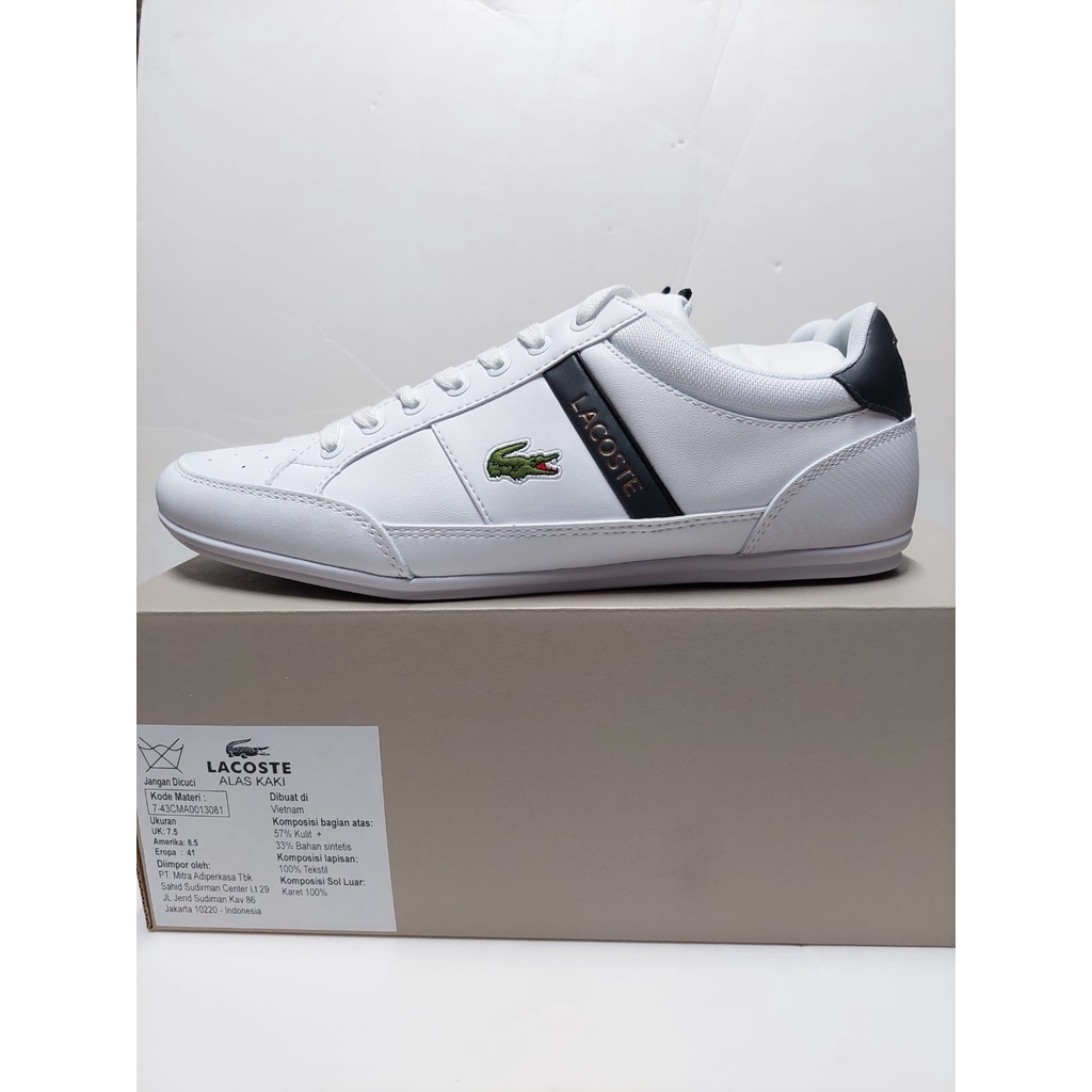 Sepatu Lacoste Chaymon 0722 Cma Wht/Gry Wht Leather