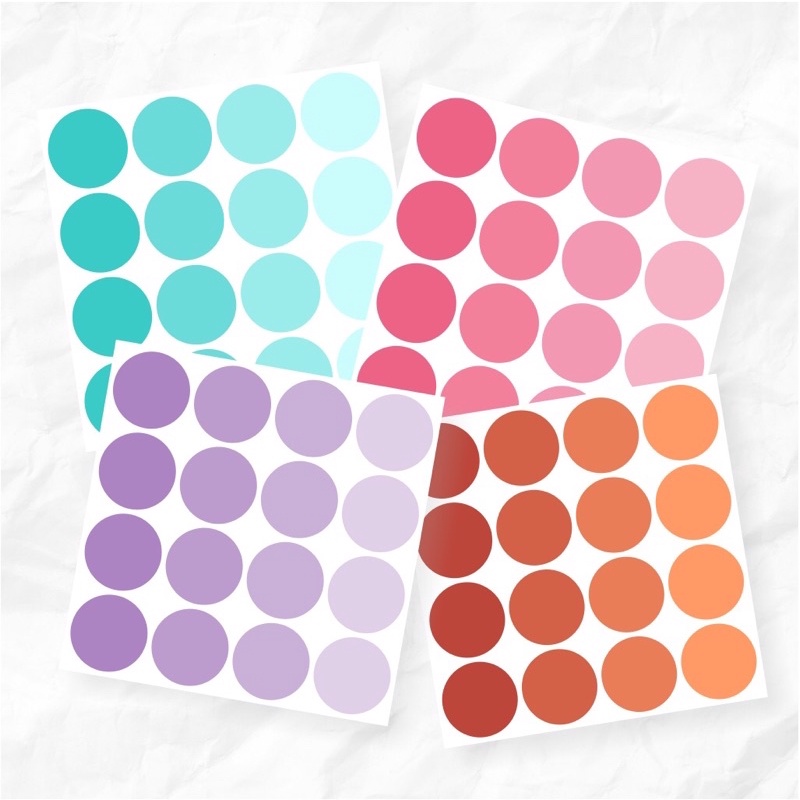 Jual Basic color gradation dot sticker untuk dekorasi jurnal journal ...