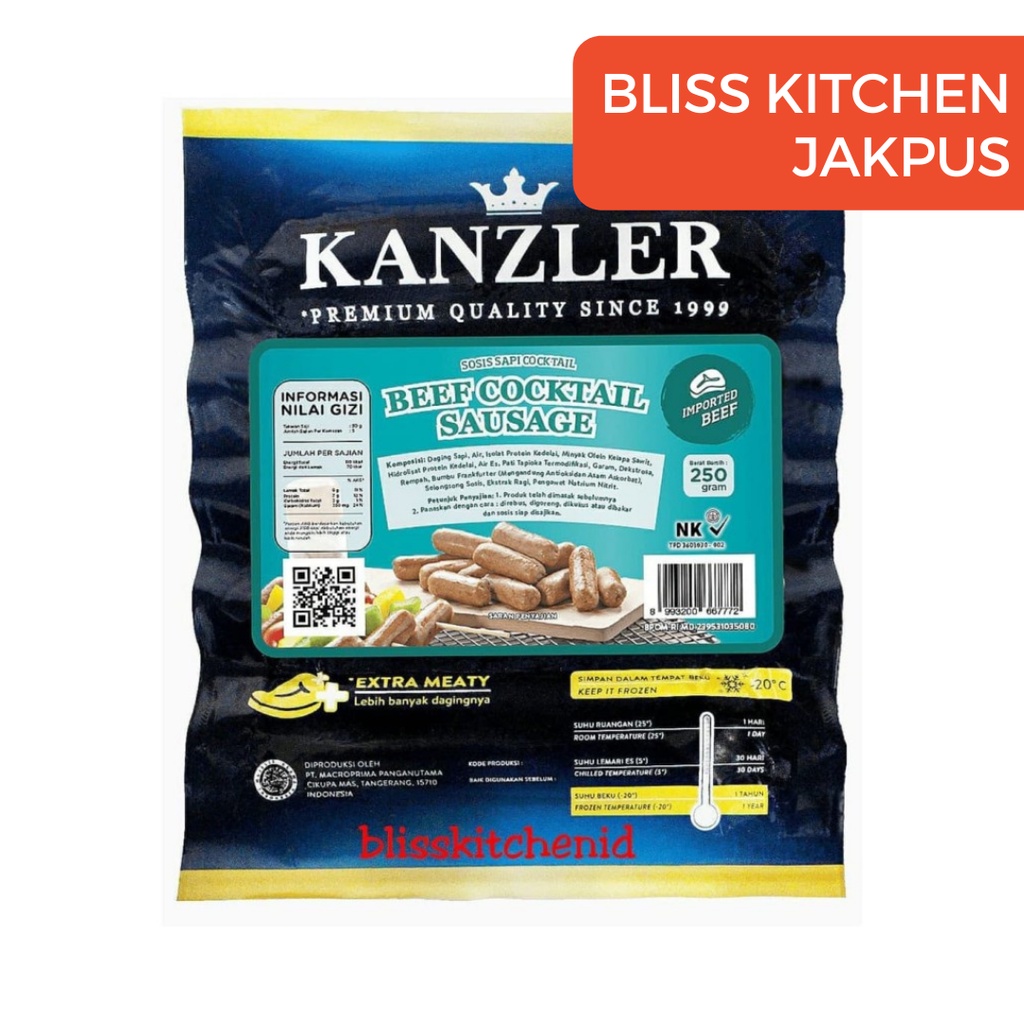 Jual Sosis Kanzler Beef Cocktail Sausage Sosis Mini 250gr | Shopee ...