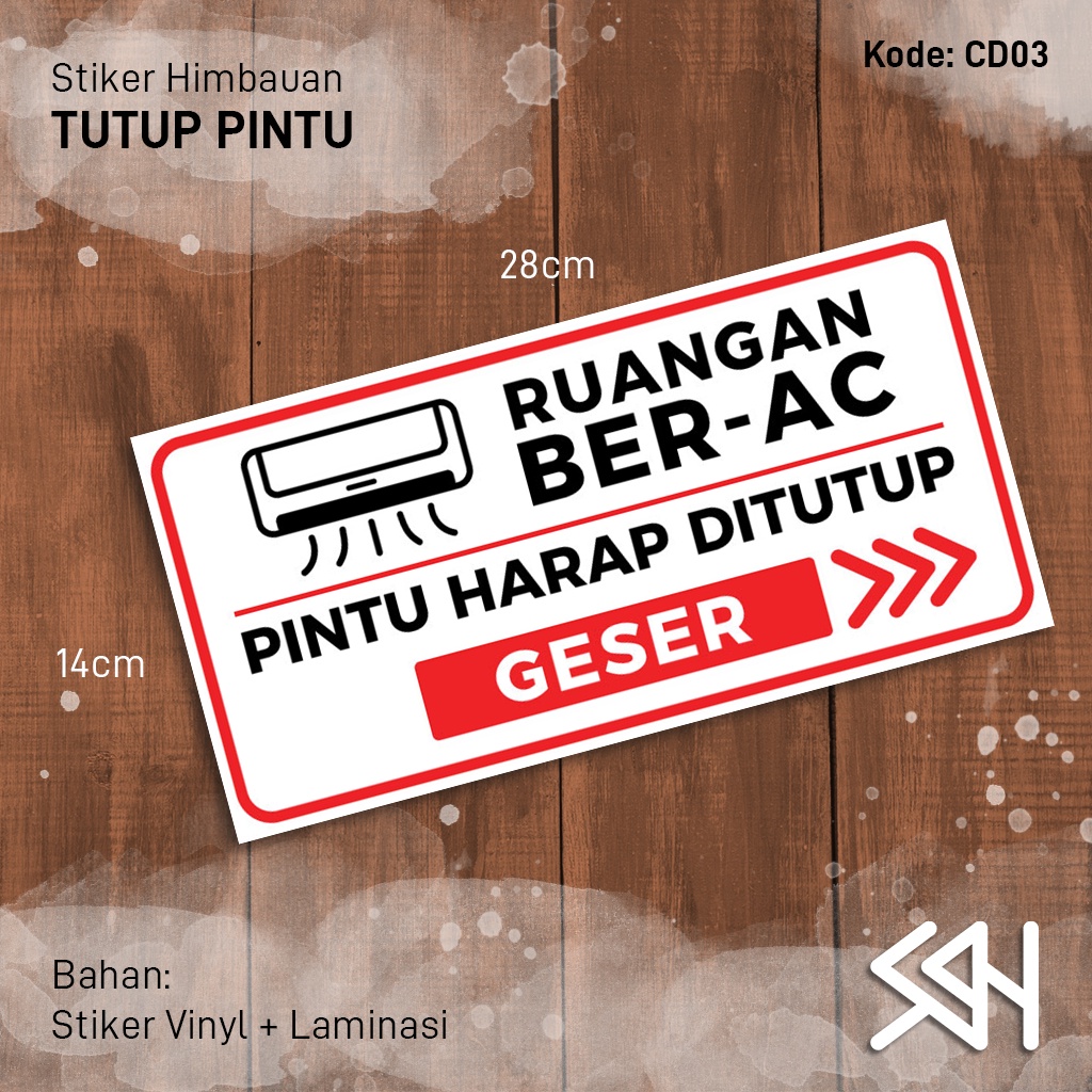 Jual Sticker Stiker Tutup Pintu Ruangan Ac Geser Bahan Vinyl