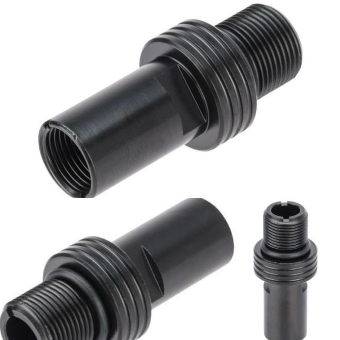 Jual Airsoft Adaptor Kwa/Ksc Mp7 Gbb Steel Adaptor 12Mm Cw To 14Mm Ccw