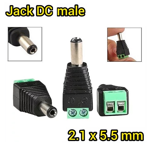 Jual Jack Dc Baut Jantan X Mm Male Power Plug To Screw Soket Cctv Male Konektor Cowok