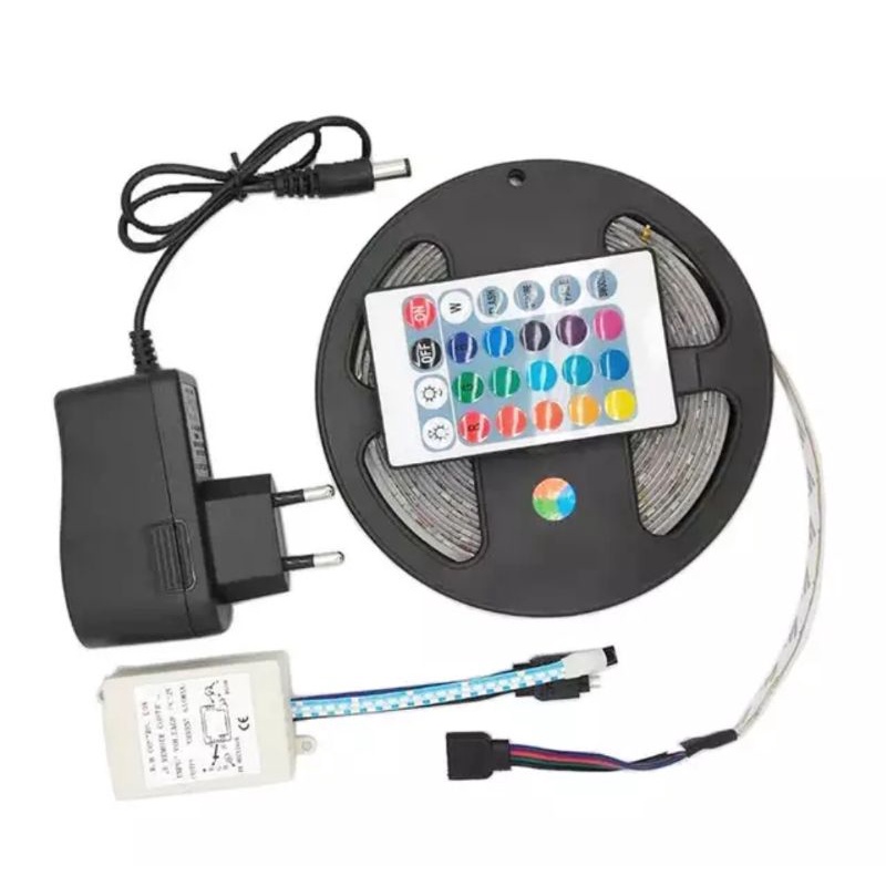 Jual led strip rgb satu set adaptor dan remot satu set | Shopee Indonesia