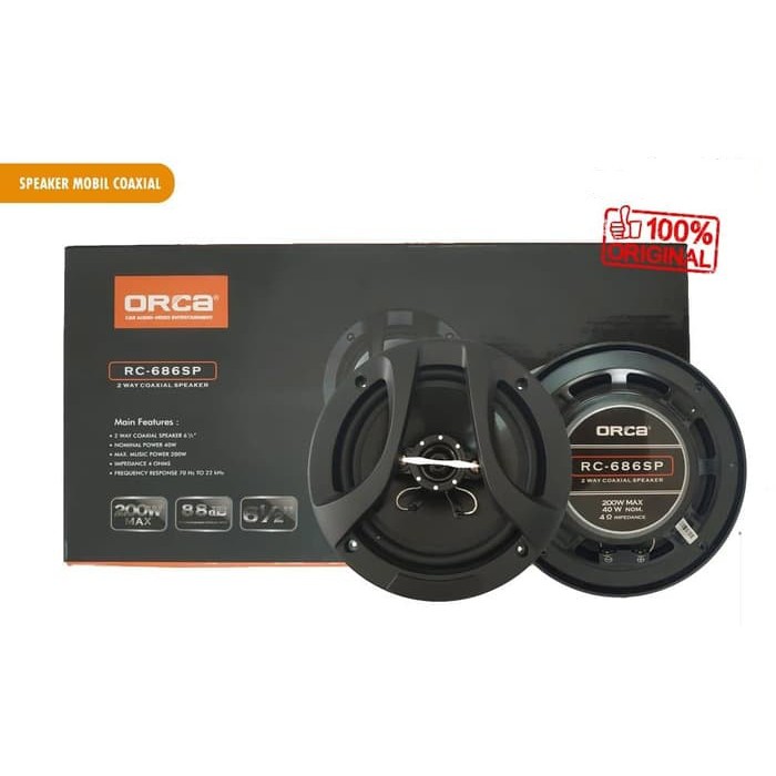 Jual Speaker Coaxial Mobil ORCA 6,5" inch Type 686, 100 ORIGINAL