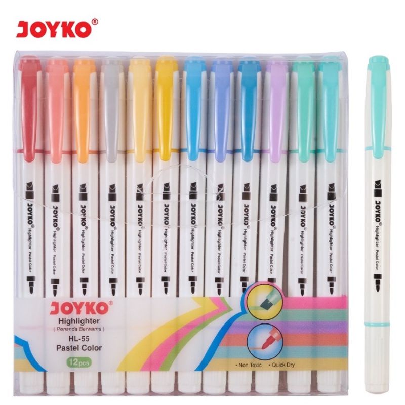 Jual JOYKO Stabilo Pastel 2 In 1 HL-54 Dan HL-55 Dual Tip Highlighter ...