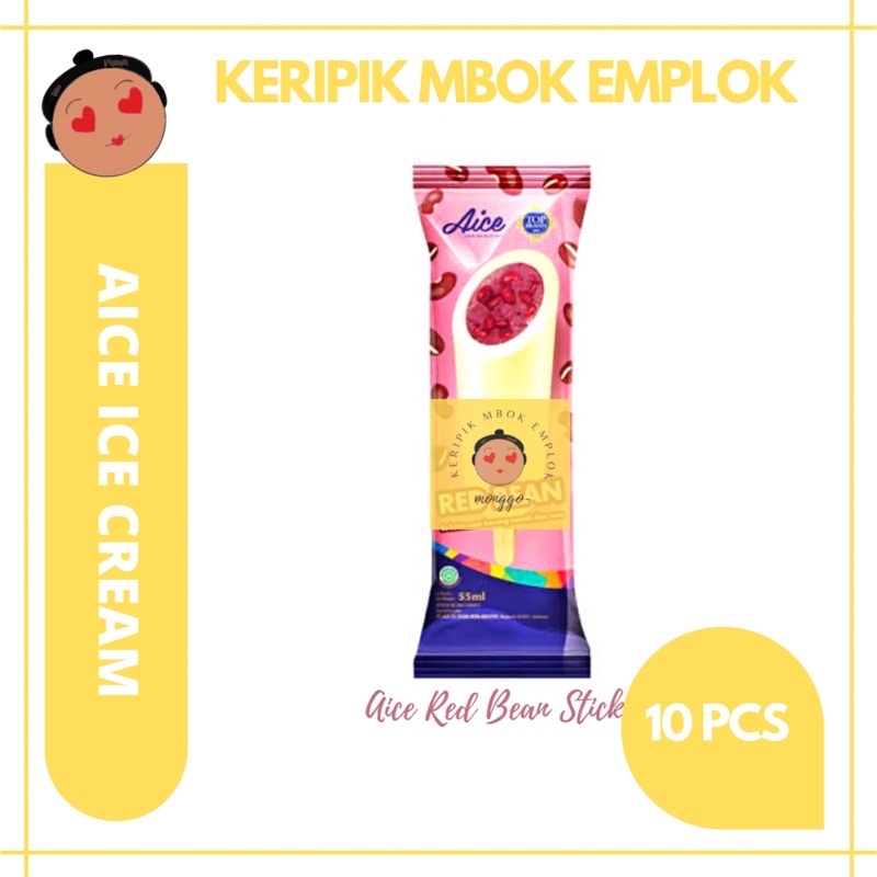 Jual Aice Ice Cream Es Krim Milk Red Bean Stick Kacang Merah 55gr 10 Pcs Shopee Indonesia 1256