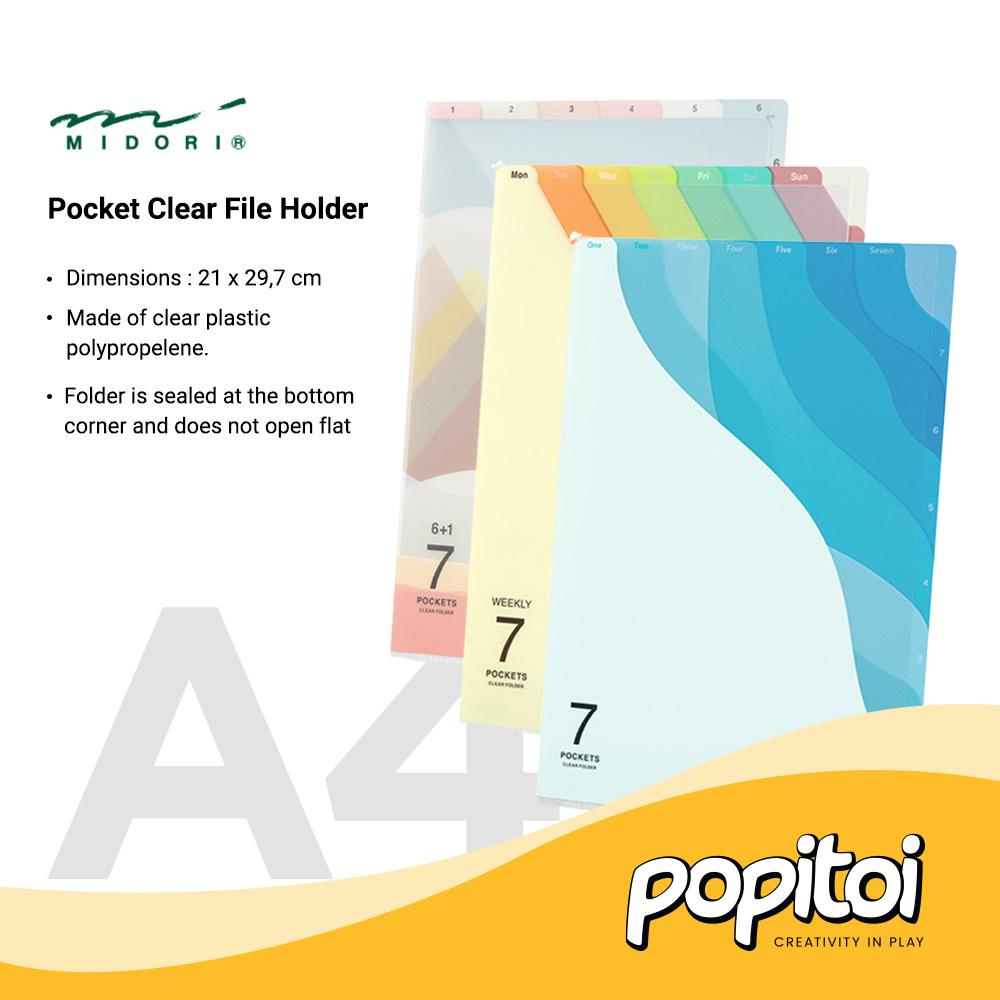 Jual MIDORI 7 Pocket Clear File Holder A4 Document Keeper Folder L Map ...