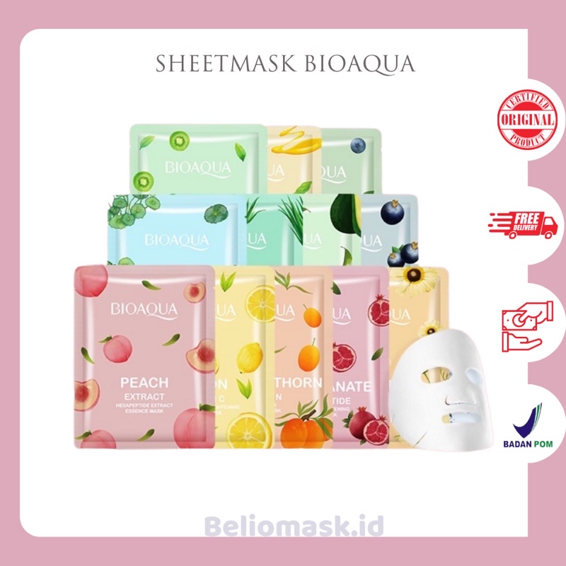 Jual Bioaqua Sheet Mask Masker Tissue Wajah Bioaqua Sachet Bpom