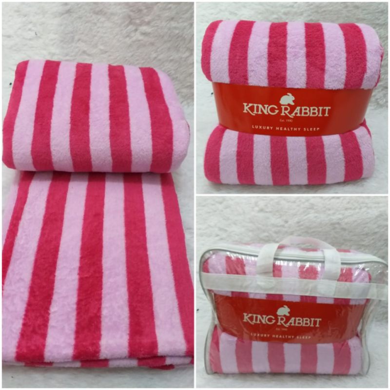 Jual King Rabbit Thermal Blanket Selimut Fleece 150 x200 cm Motif line ...