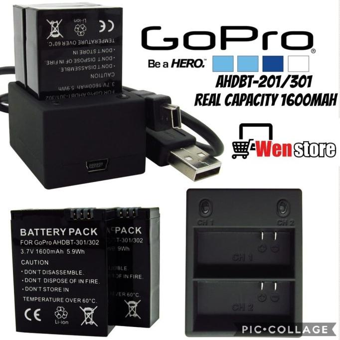 Batterie pour Caméra Compatible avec GoPro Hero 4, 4 Black, 4 Silver, 4