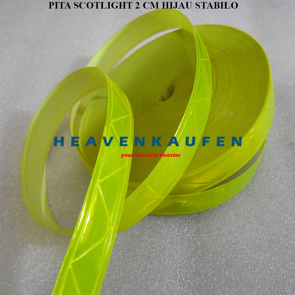 Jual Pita Skotlet Lebar 2 cm PVC Meteran hijau stabilo Jaket plastik ...