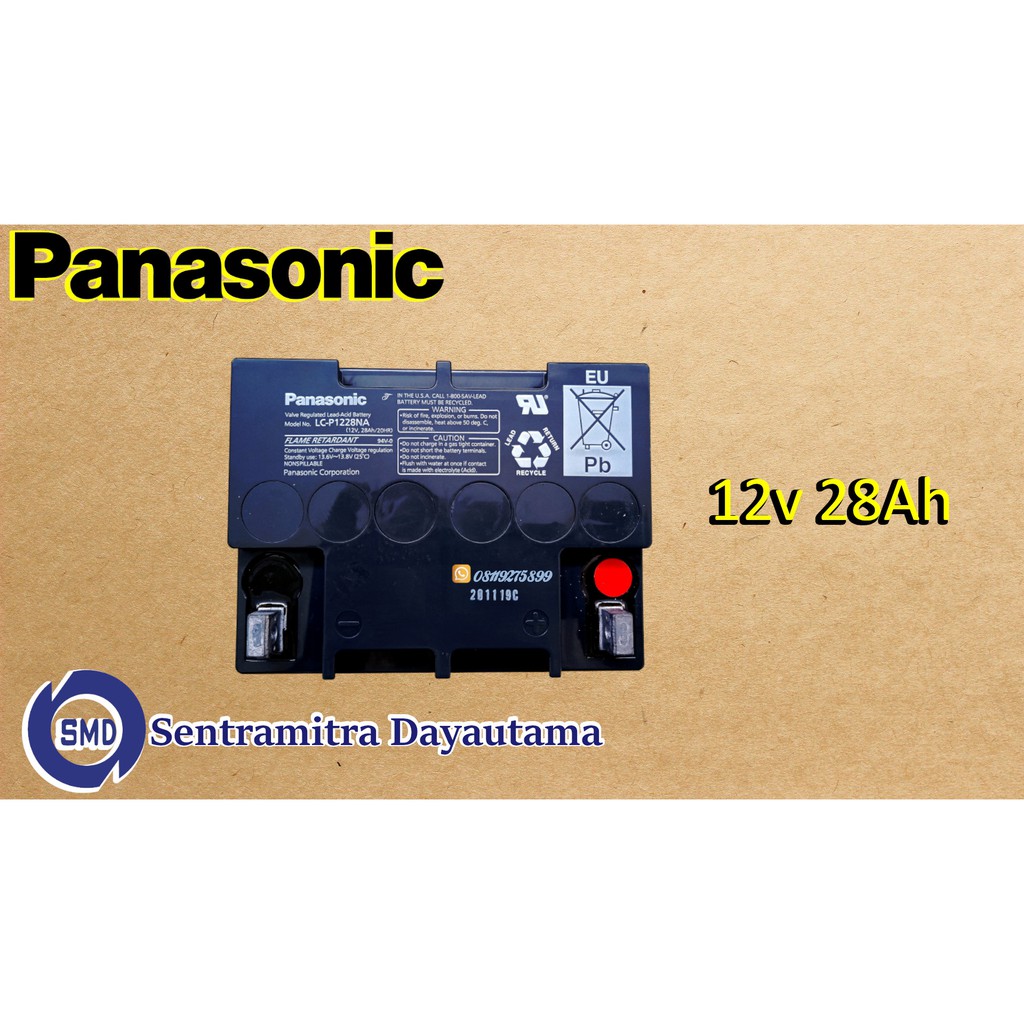 Jual battery / aki VRLA Panasonic LC-P1228NA 12 v 28 Ah | Shopee Indonesia