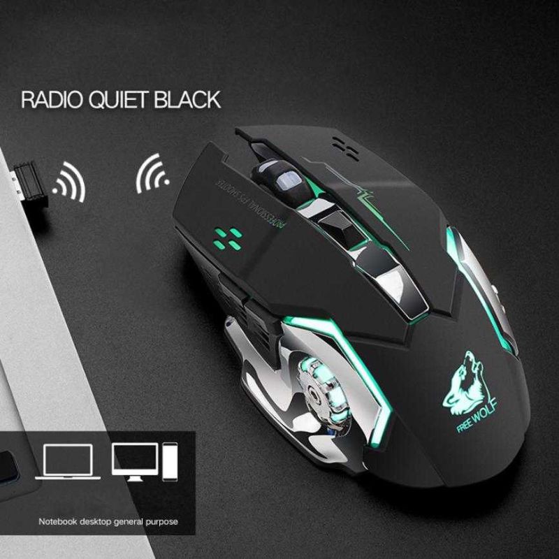 Jual Wireless Gaming Mouse LED / Free Wolf Wireless Gaming Mouse 1800 ...