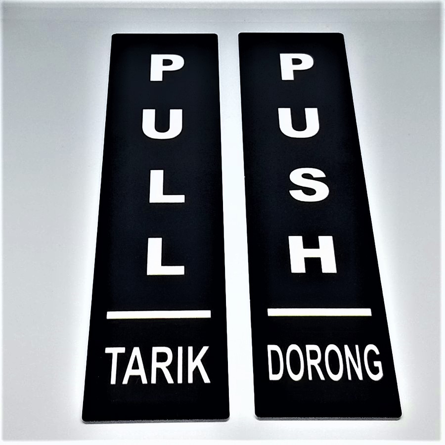 Jual Sign PUSH PULL Dorong Tarik Akrilik MC Signboard UV Print Shopee