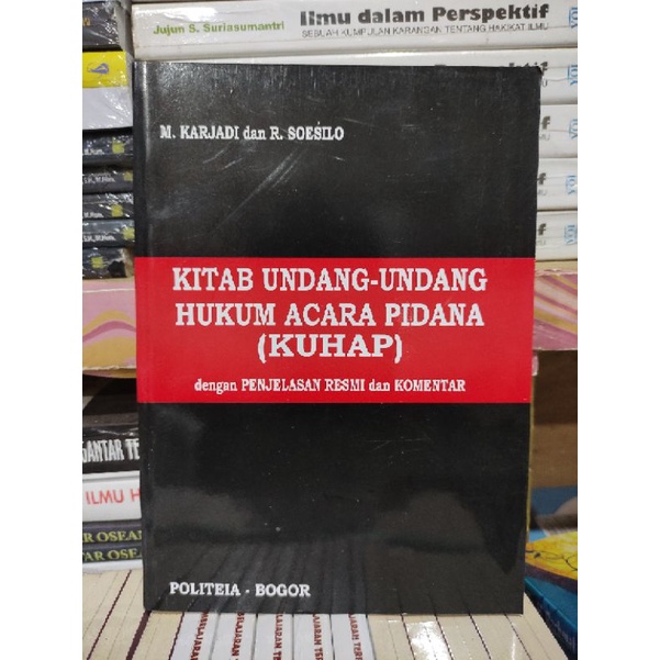 Jual Buku Kitab Undang - Undang Hukum Acara Pidana ( KUHAP) By Soesilo ...