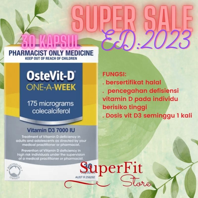 Jual Ostevit D Ostelin Vitamin D3 7000 iu Once A week 30 Kapsul HALAL Shopee Indonesia