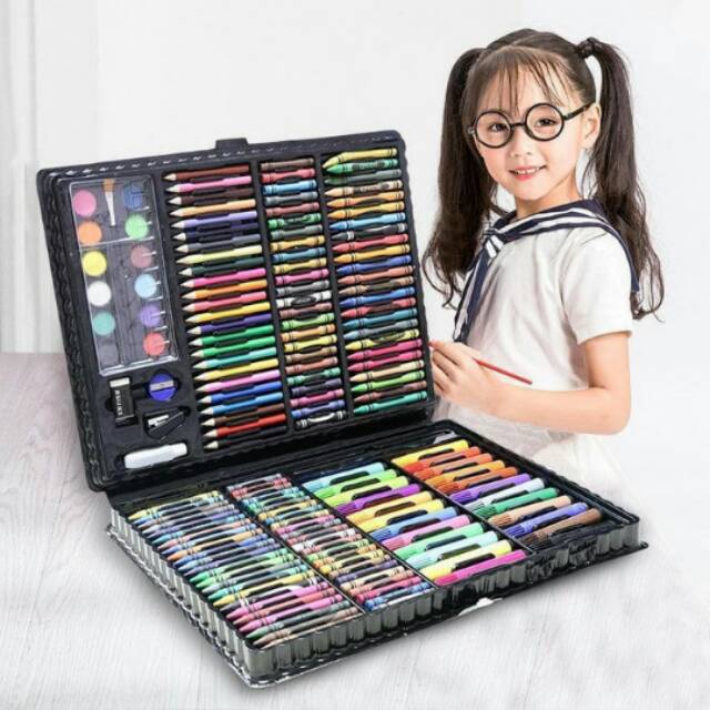 MM - art set crayon 168pcs pensil warna super Mega art set anak anak  lukisan stationery melukis / crayon Art set isi 168 pcs spidol crayon /  pensil set menggambar