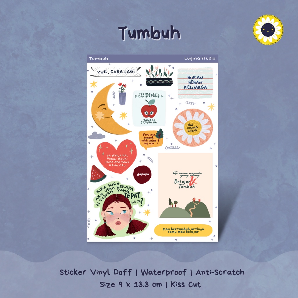 Jual Stiker Tumbuh | Lugina Studio | Pengembangan Diri | Mental Health ...