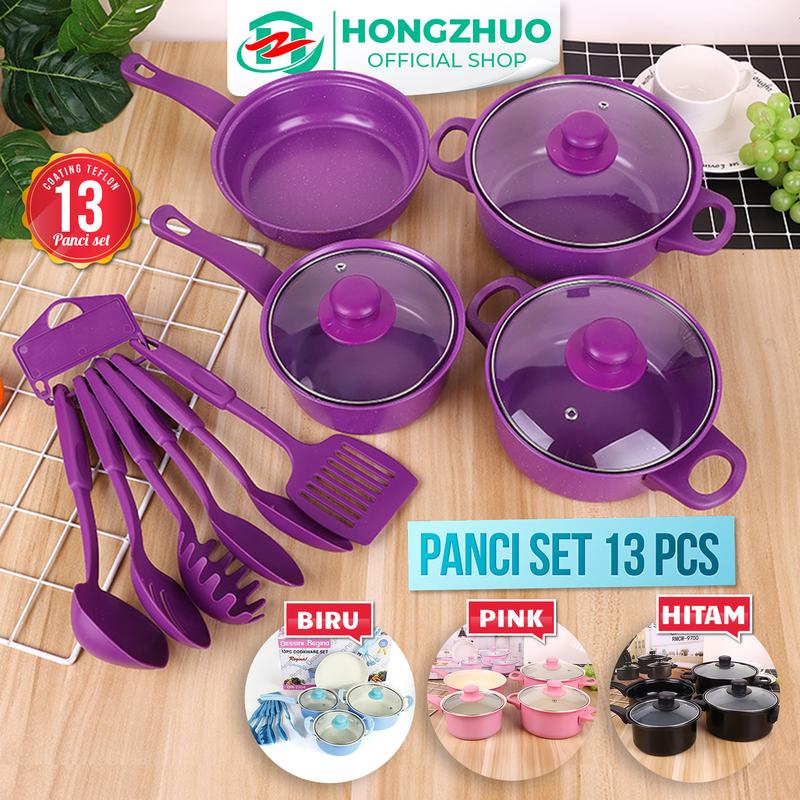 Jual Hongzhuo Cookware Panci Set Wajan Penggorengan Spatula Set Isi Pcs Set Frypan Saucepan