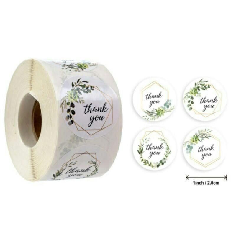 Jual Stiker thankyou isi 50pcs sticker label ukuran 2,5cm bentuk bulat ...