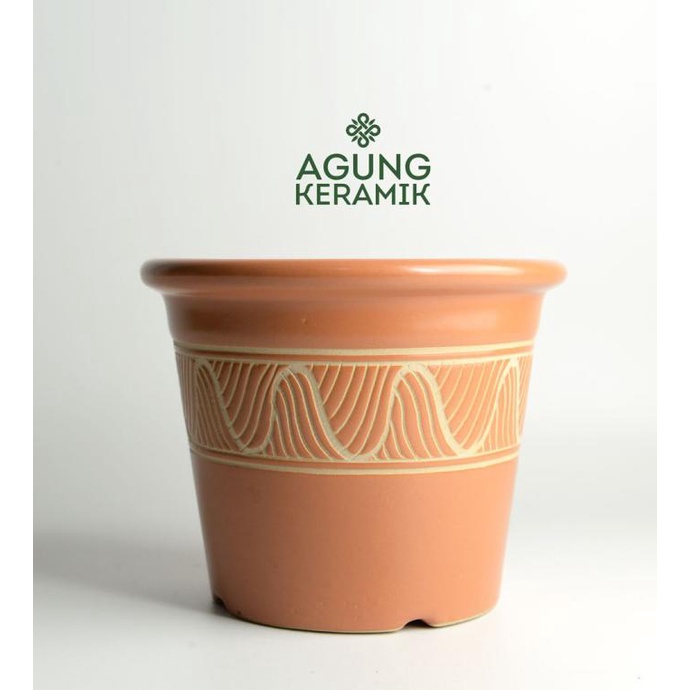 Jual Pot Bunga Agung KeramikPot Tanaman A-639 - L, Terracota | Shopee ...