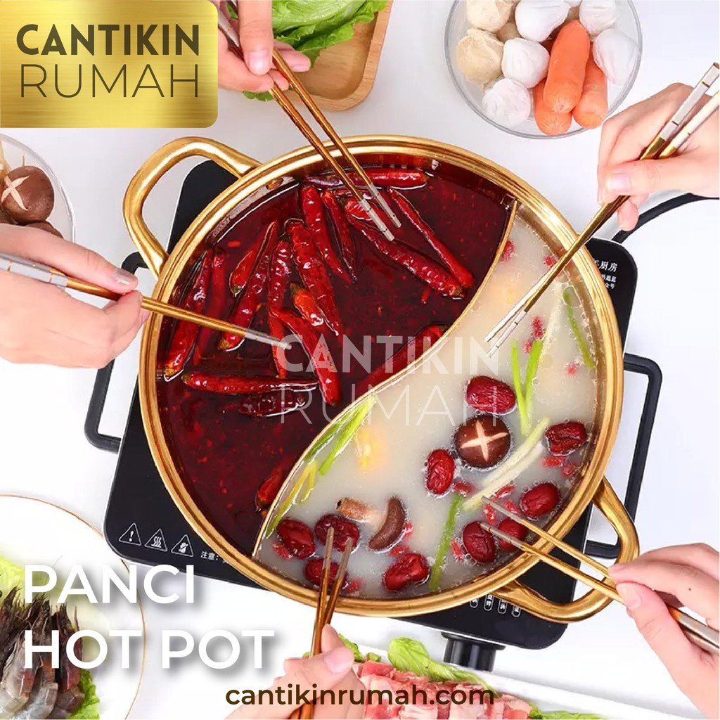 Jual Panci Hot Pot Premium Stainless Divided Sekat Tengah Steamboat