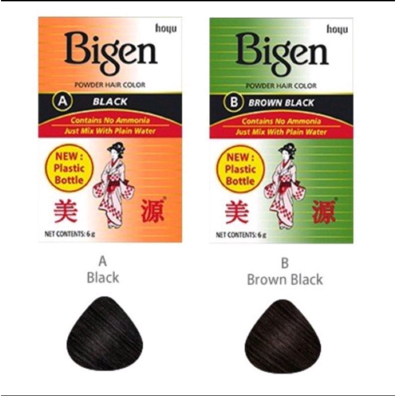 Jual Bigen Powder Hair Color 6 Gr Brown Black ( Kemasan Hijau) | Shopee ...