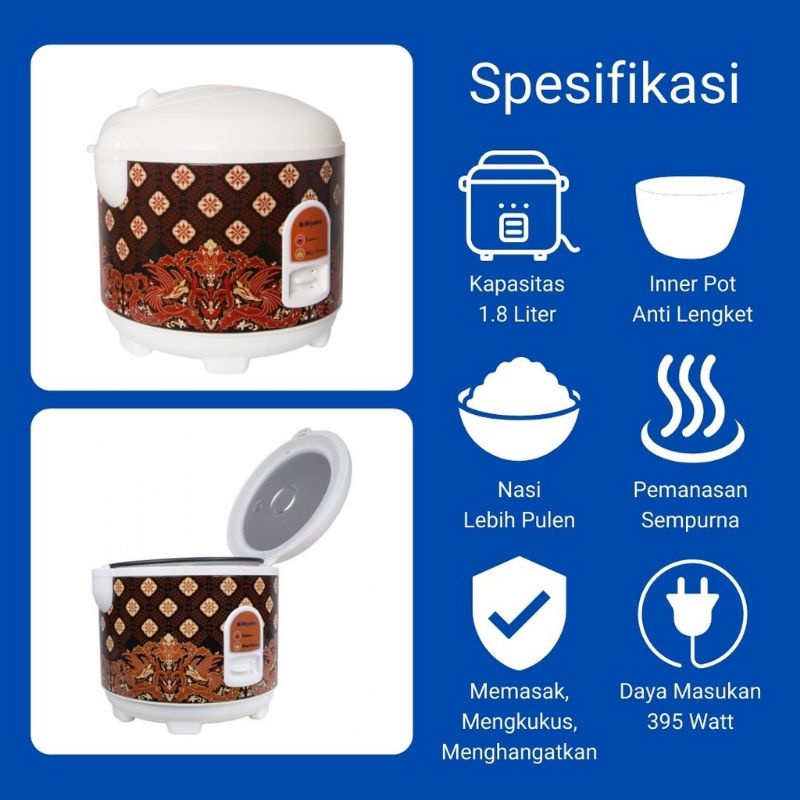Jual Miyako MCM-528 Batik Rice Cooker 1,8 Liter | Shopee Indonesia