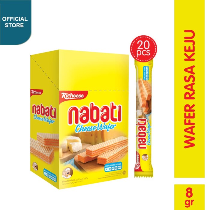 Jual Snack Cemilan Richeese Nabati Wafer Keju 8 gr (20 pcs) | Shopee ...