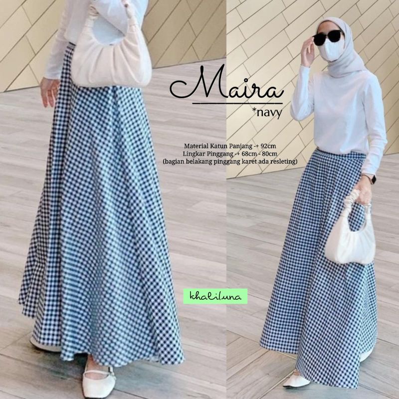 Jual MAIRA BY KHALILUNA, ROK REMAJA,ROK MOTIF KOTAK | Shopee Indonesia