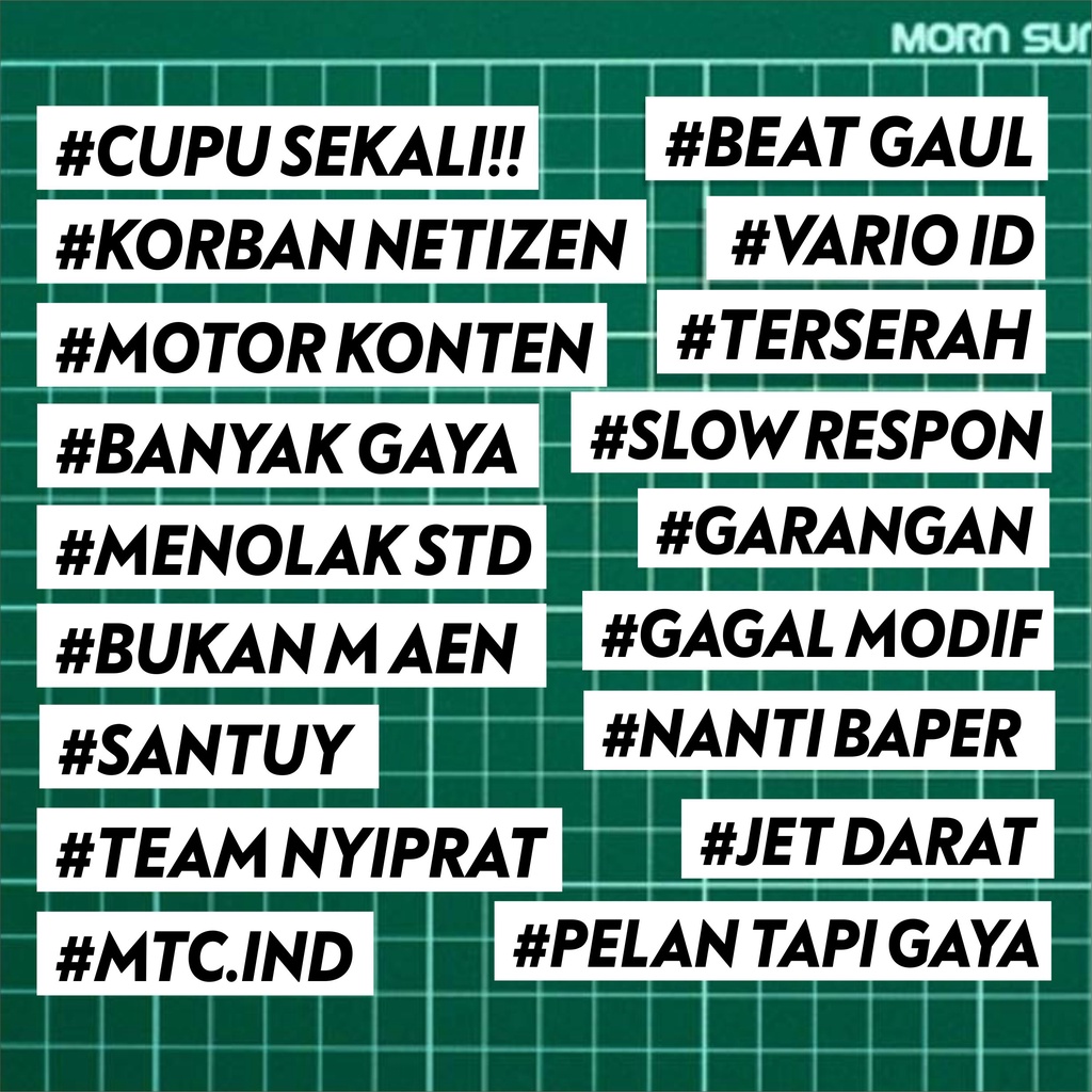 Jual sticker cutting kata kata VIRAL MASA KINI variasi motor racing ...