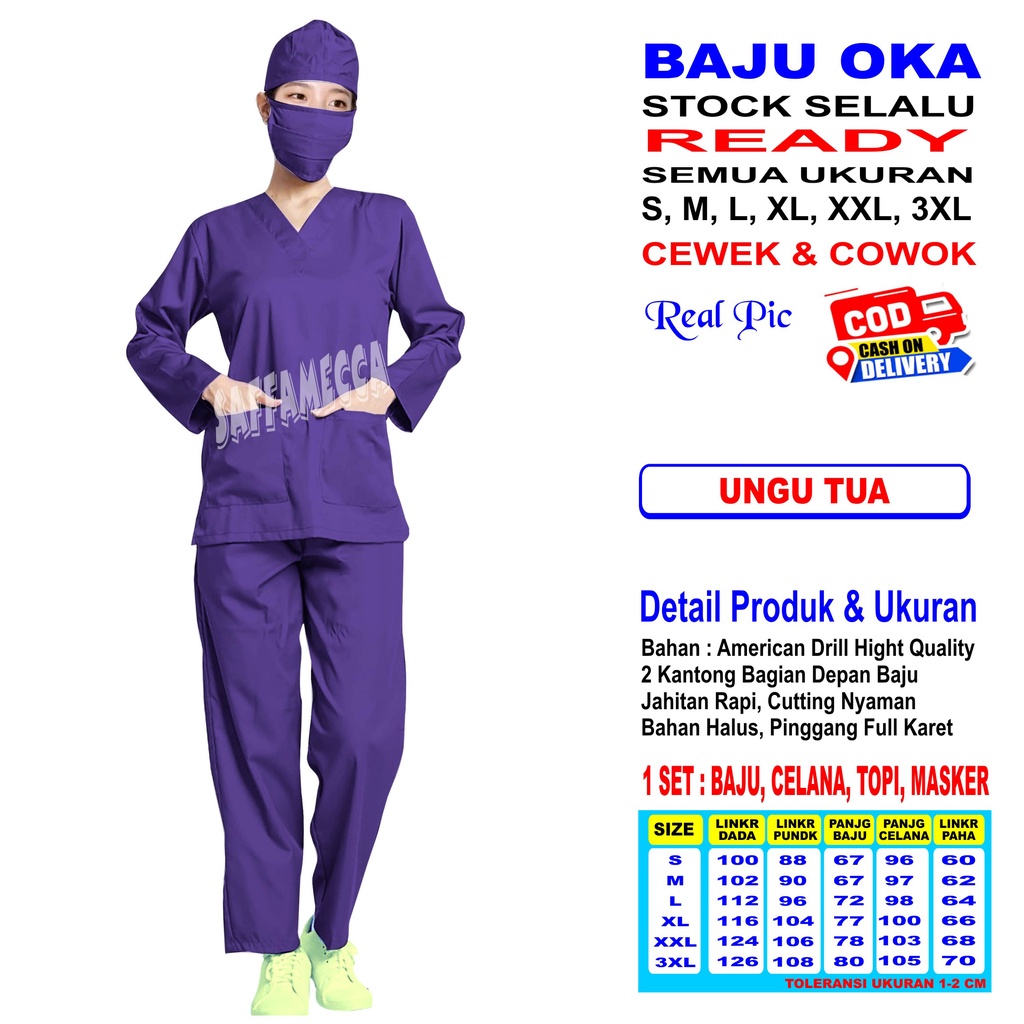 Jual BAJU OK BAJU OKA OK OKA SCRUB PERAWAT SCRUB MEDIS BAJU JAGA LENGAN ...