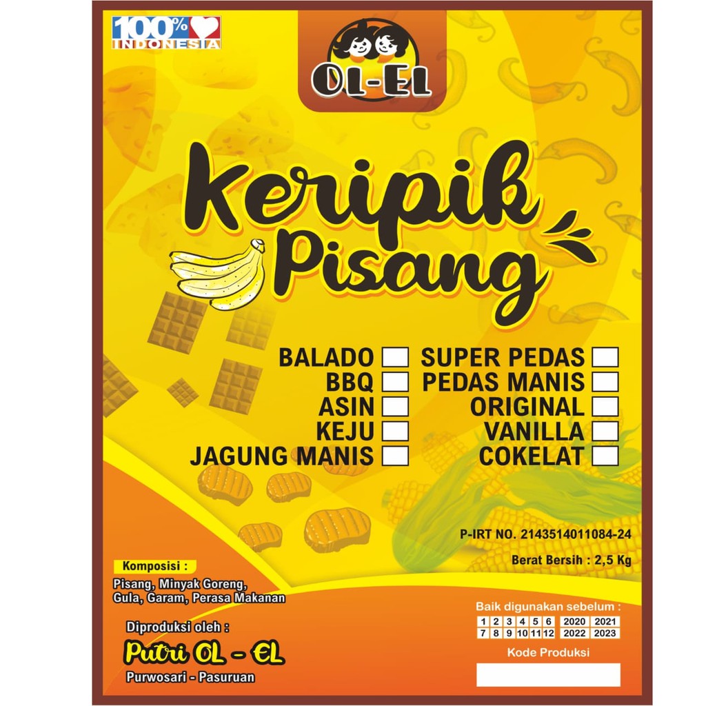 Jual Keripik Pisang Ol El I Aneka Rasa L Cemilan Murah Meriah Shopee