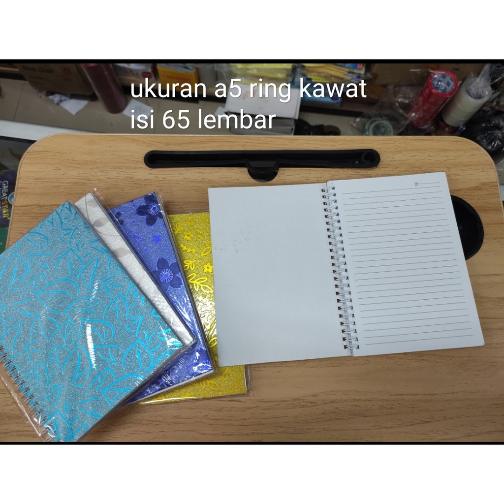 Jual buku ring spiral cover glitter a5 yayang lokal isi 65 lembar ...