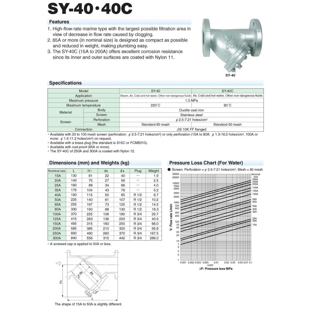Jual Y STRAINER YOSHITAKE SY40 FLANGE JIS10K 3" Shopee Indonesia