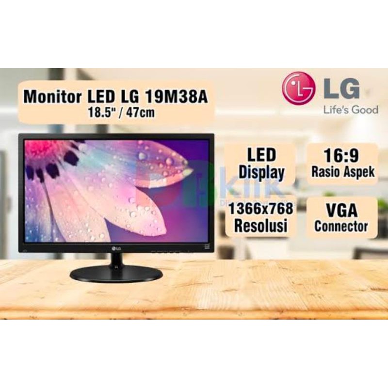 Jual LED MONITOR WIDE SCREEN LG 19" 19M38A VGA | Shopee Indonesia