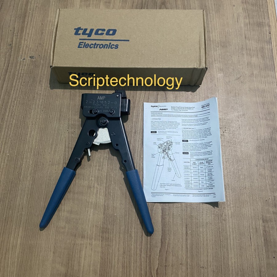 Jual Crimping Tang Tyco AMP Modular Plug RJ45 HAND TOOL 2-231652-0 ...