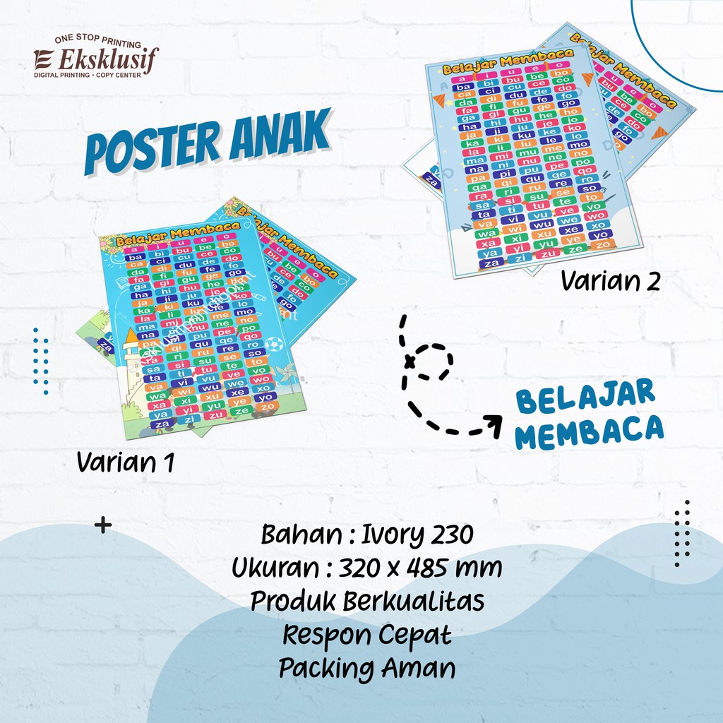 Jual Poster Anak / Poster Dinding (BELAJAR MEMBACA) Poster Edukasi ...