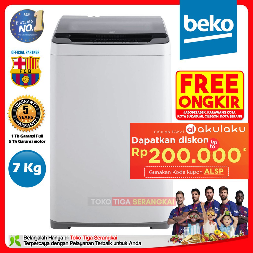 Jual Beko Mesin Cuci Top Loading 1 Tabung 7 Kg BTU7086W (FREE ONGKIR ...