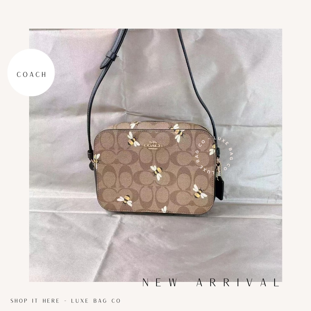 Jual Coach Mini Camera Bag in Signature Canvas with Bee Print 100